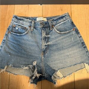 Abercrombie & Fitch Light Blue Distressed Jean Shorts